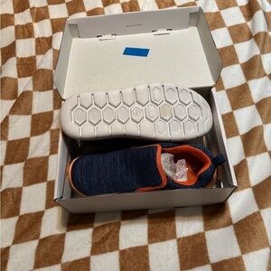 Kids Navy and Orange Slip-On Shoes